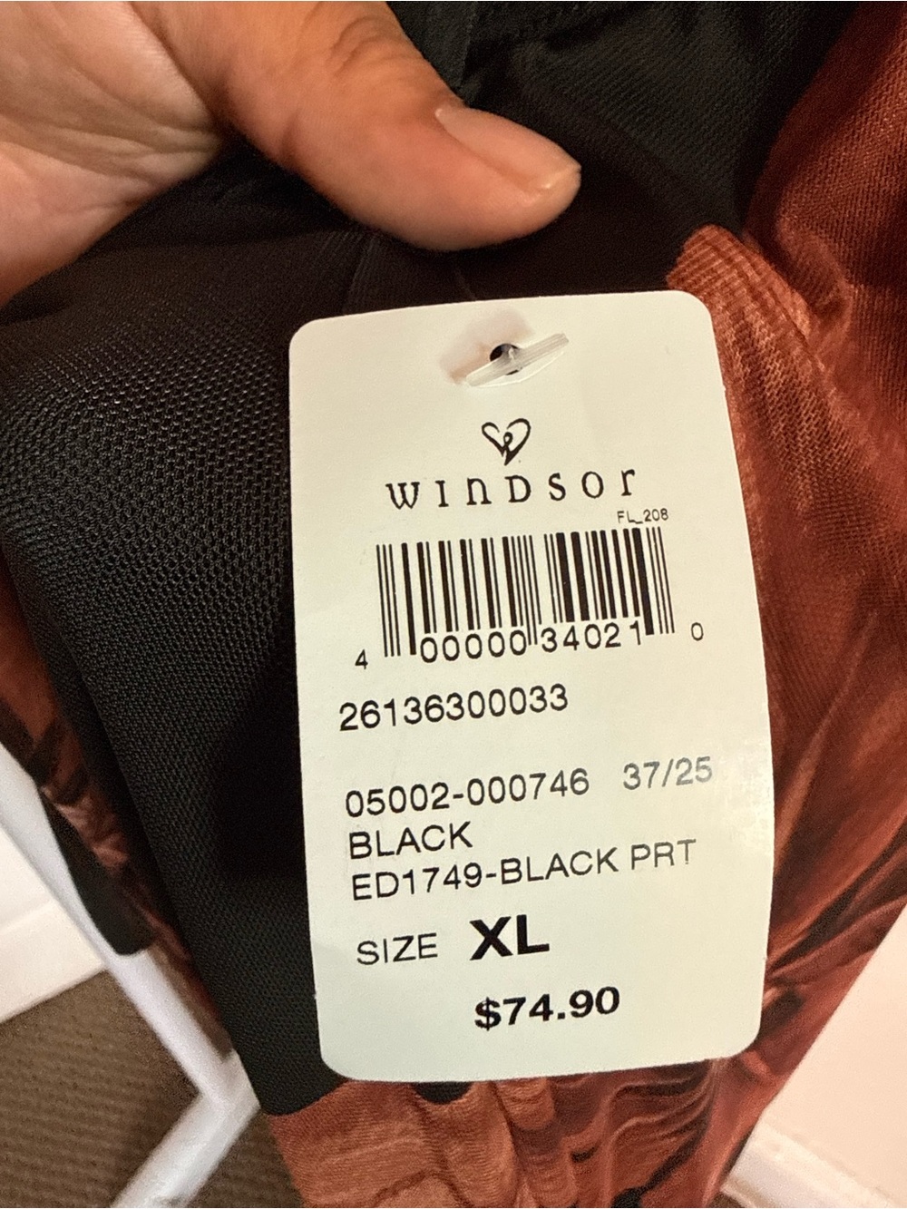 Windsor Black Maxi Dress with Brown Floral Pattern - Picture 2 of 5